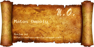 Matos Ompoly névjegykártya